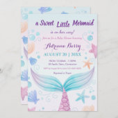 Meerjungdusche Starfish Muschel unter Wasser B Einladung (Vorne/Hinten)