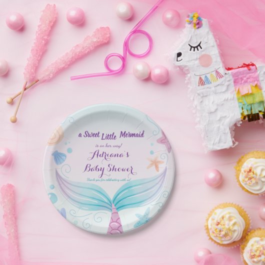 Meerjungdusche Starfish Muschel unter Wasser B Pappteller (Party)