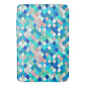 Meerjungenskala, Aqua, Muschel Pink und Cobalt Badematte (Vorderseite Vertikal)