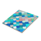Meerjungenskala, Aqua, Muschel Pink und Cobalt Fliese (Seite)