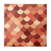 Meerjungenskala, Kupfer, Braun, Creme und Tan Fliese (Vorderseite)