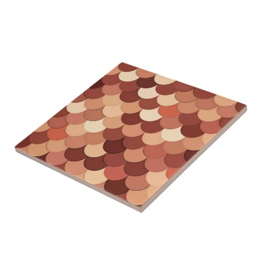 Meerjungenskala, Kupfer, Braun, Creme und Tan Fliese (Seite)