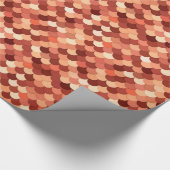 Meerjungenskala, Kupfer, Braun, Creme und Tan Geschenkpapier (Ecke)