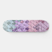 Meerjungenskala mit Unicorn Girls Glitzer #1 Skateboard (Horizontal)