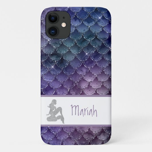 *~* Meerjungenskala Silver Glitzer Rosa Aquamarine Case-Mate iPhone Hülle (Rückseite)