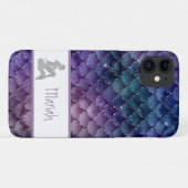 *~* Meerjungenskala Silver Glitzer Rosa Aquamarine Case-Mate iPhone Hülle (Rückseite (Horizontal))
