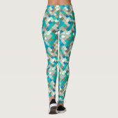 Meerjungenskala, Türkis, Aqua, Taupe & Creme Leggings (Rückseite)