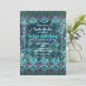 Meerjungenskala unter den Party Einladungen (Stehend Vorderseite)