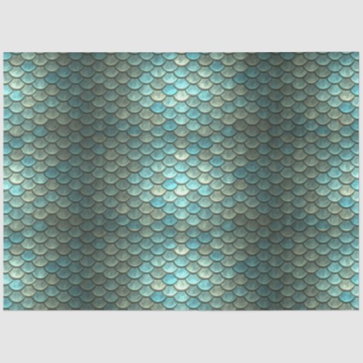 Meerjungenskales Decoupage Aqua 2 Seidenpapier (Vorderseite)