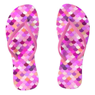 Meerjungenskales, Violet, Amethyst und Korallen Badesandalen