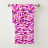 Meerjungenskales, Violet, Amethyst und Korallen Badhandtuch Set (Insitu)