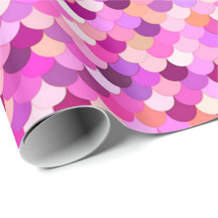 Meerjungenskales, Violet, Amethyst und Korallen Geschenkpapier