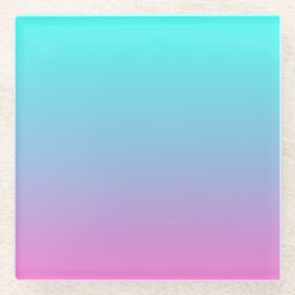 Meerjungfarben Farbverlauf lila rosa Aqua ombre Glasuntersetzer
