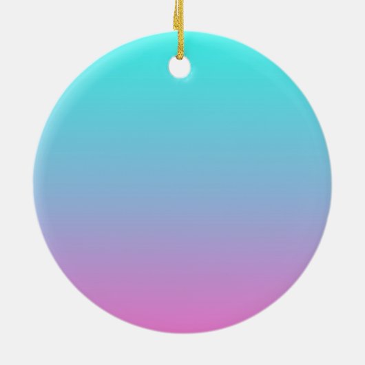 Meerjungfarben Farbverlauf lila rosa Aqua ombre Keramik Ornament (Hinten)