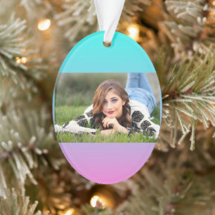 Meerjungfarben Farbverlauf lila rosa Aqua ombre Ornament