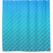 Meerjungfernmuster in Aqua Blue und Lila Duschvorhang (Vorderseite)