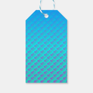 Meerjungfernmuster in Aqua Blue und Lila Geschenkanhänger