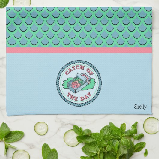 Meerjungfisch Geschirrtuch (Gefaltet)