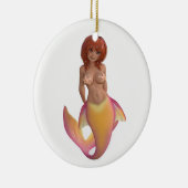 Meerjungfische mit einem gelben und rosa Schwanz Keramik Ornament (Rechts)
