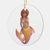 Meerjungfische mit einem gelben und rosa Schwanz Keramik Ornament (Links)