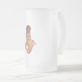 Meerjungfische mit einem gelben und rosa Schwanz Mattglas Bierglas (VorderseiteRechts)