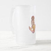 Meerjungfische mit einem gelben und rosa Schwanz Mattglas Bierglas (Vorderseite Links)