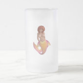 Meerjungfische mit einem gelben und rosa Schwanz Mattglas Bierglas (Mittel)