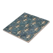 Meerjungfische Ozeanblauer Farbe handgeschrieben Fliese (Seite)