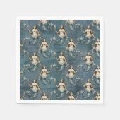 Meerjungfische Ozeanblauer Farbe handgeschrieben Serviette (Vorderseite)