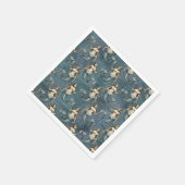 Meerjungfische Ozeanblauer Farbe handgeschrieben Serviette (Ecke)