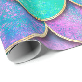 Meerjungfische skalieren Welle japanisches nahtlos Geschenkpapier (Rolleneckpunkt)