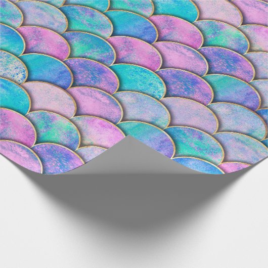 Meerjungfische skalieren Welle japanisches nahtlos Geschenkpapier (Ecke)