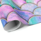 Meerjungfische skalieren Welle japanisches nahtlos Geschenkpapier (Rolleneckpunkt)