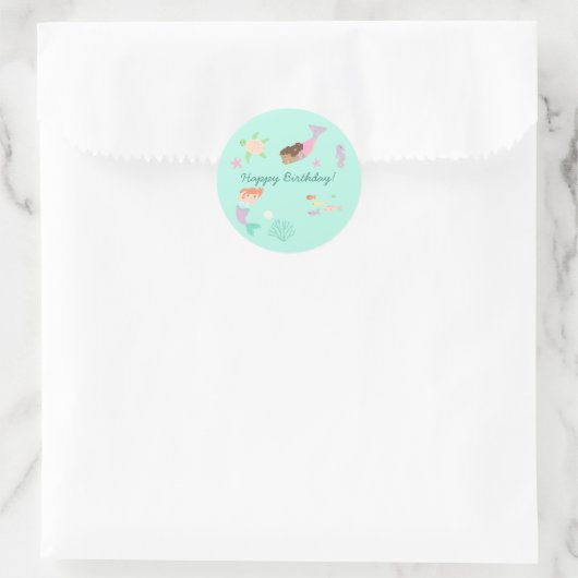 Meerjungfrau 1,5" Rund Sticker (Tasche)