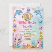Meerjungfrau 1. Foto Unter dem Meeresgeburtsdatum Einladung (Vorderseite)