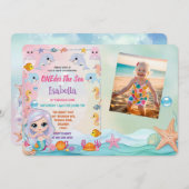 Meerjungfrau 1. Foto Unter dem Meeresgrund Geburts Einladung (Vorne/Hinten)