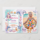 Meerjungfrau 1. Foto Unter dem Meeresgrund Geburts Einladung (Vorderseite)