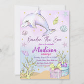 Meerjungfrau 1. Geburtstag 10.00 Uhr Party Einladung (Vorderseite)