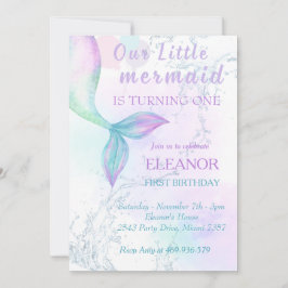 Meerjungfrau 1. Geburtstag im Meerjungfrau-Party Einladung