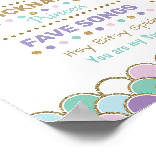 Meerjungfrau 1. Geburtstag Meilenstein Poster (Ecke)