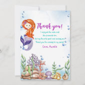 Meerjungfrau 1. Geburtstag Party Oneder Dankeskarte (Vorderseite)