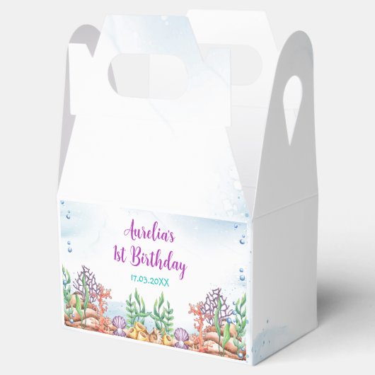 Meerjungfrau 1. Geburtstag Party Oneder Geschenkschachtel (Geöffnet)