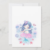 Meerjungfrau 1. Geburtstag Party ONEder Meerjungfr Einladung (Rückseite)