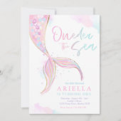 Meerjungfrau 1. Geburtstag Party ONEder Meerjungfr Einladung (Vorderseite)