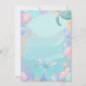 Meerjungfrau 1. Geburtstag Party ONEder Meerjungfr Einladung (Rückseite)