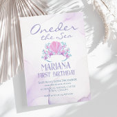 Meerjungfrau 1. Geburtstag Party ONEder Meerjungfr Einladung