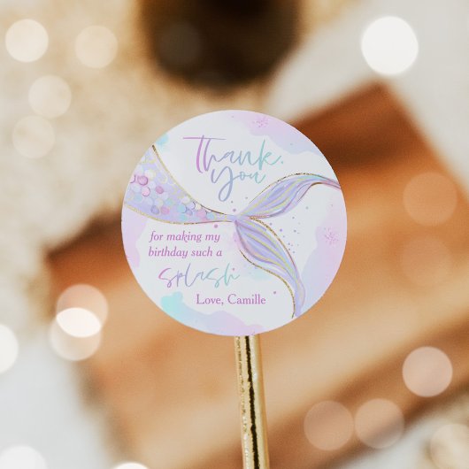 Meerjungfrau 1. Geburtstag Party ONEder Meerjungfr Runder Aufkleber