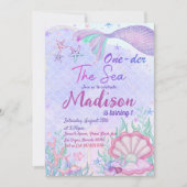 Meerjungfrau 1. Geburtstag Party ONEder Sea Party Einladung (Vorderseite)