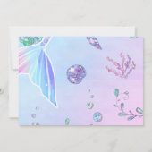 Meerjungfrau 1. Geburtstag Tauchen Das Fünf-Party Einladung (Rückseite)