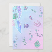 Meerjungfrau 1. Geburtstag unter dem Party Einladung (Rückseite)